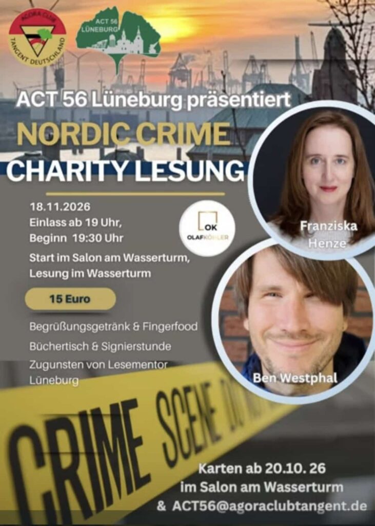 Flyer Nordic Crime Charity Lesung 2026